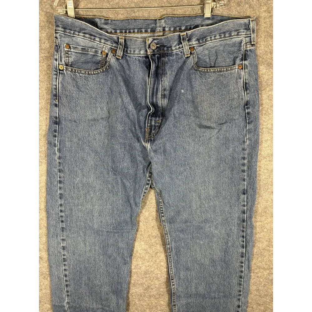 Levis 505 Vintage Orange‎ Tab Blue Light Wash Denim Jeans Straight Reg Fit 40x32